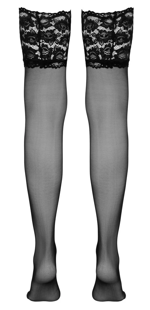 Cottelli Legwear Halterlose Stru00fcmpfe Mit Extrabreiter Spitze – Bild 4