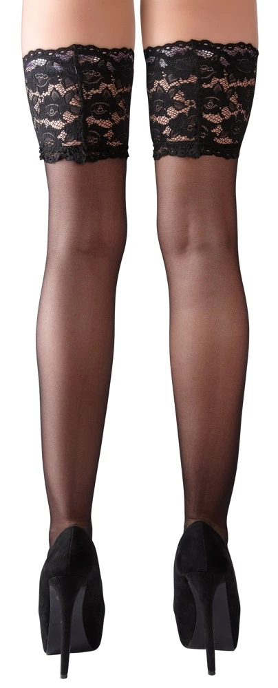 Cottelli Legwear Halterlose Stru00fcmpfe Mit Extrabreiter Spitze