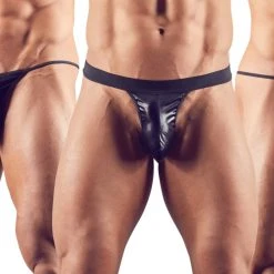 Svenjoyment String-3er-Pack, Ministring, Schmalissimo Und Jockstring Im Schwarzen Wetlook