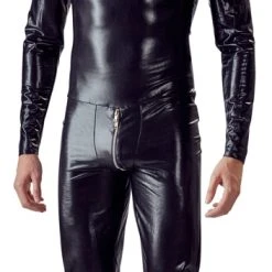 Fetish Collection Ganzkörperanzug Mit Nasen-Ösen Und Mund-Reißverschluss