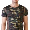NEK Shirt Mit Camouflage-Print Und Netz-/Mattlook-Details