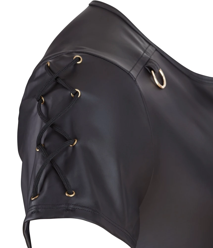 NEK Shirt Im Schwarzen Mattlook Mit Kurzem Reißverschluss – Bild 4