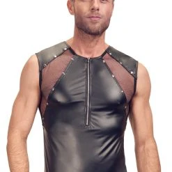 Svenjoyment Shirt Im Mattlook Mit Netz-Einsätzen