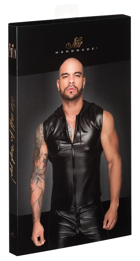 Noir Shirt Im Powerwetlook Mit Kapuze Aus Weichem Jersey – Bild 6