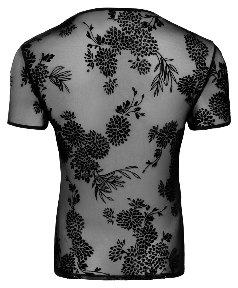 Noir Shirt Aus Feinem Powernet Mit Paradies-Samtflockprint â Bild 4