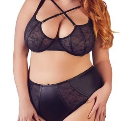 Cottelli Curves Bu00fcgel-BH Plus Slip, Mit Spitzeneinsu00e4tzen