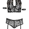 Cottelli Bondage Bralette Plus Straps-Slip Inklusive Handfesseln