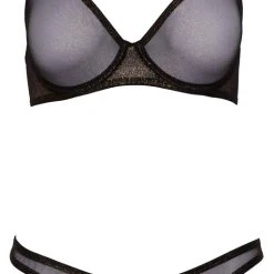 Cottelli Lingerie Bügel-BH Plus Riostring Aus Goldschimmerndem Stretch-Feinnetz