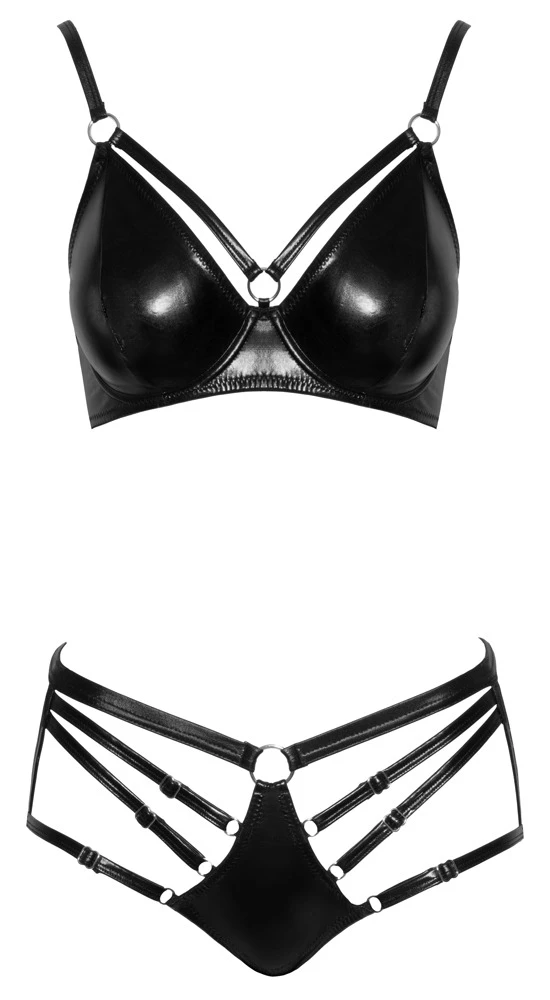 La Finesse DESSOUS Bügel-BH Plus String Im Wetlook – Bild 6