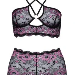 La Finesse DESSOUS BH Plus Slip Aus Edler 2-farbiger Blütenspitze