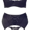Cottelli Curves 3-teiliges Straps-Set Mit Spitze