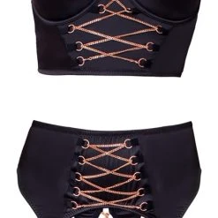 Abierta Fina 3-teiliges Hebe-Set Aus Stretchsatin Mit Roségoldfarbenen Details