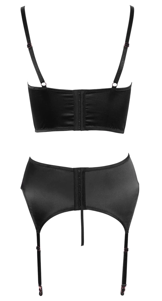 Abierta Fina 3-teiliges Hebe-Set Aus Stretchsatin Mit Roségoldfarbenen Details – Bild 3