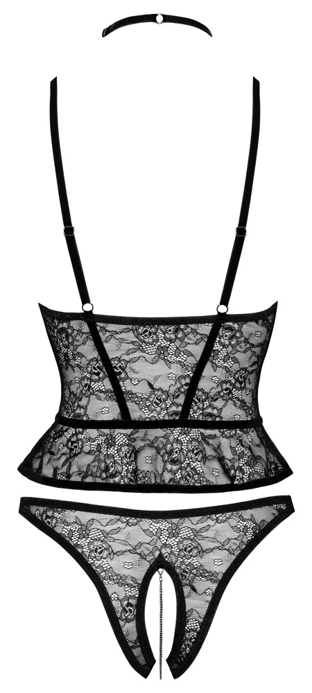 Abierta Fina Hebe Plus Slip Ouvert Aus Weicher Stretch-Spitze Mit Samtdetails â Bild 2