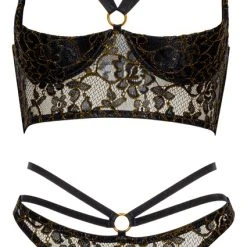 Abierta Fina Hebe Plus String Ouvert Aus Edler Spitze Vorne Und Powernet Hinten