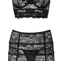 La Finesse DESSOUS 3-teiliges Straps-Set Aus Spitze