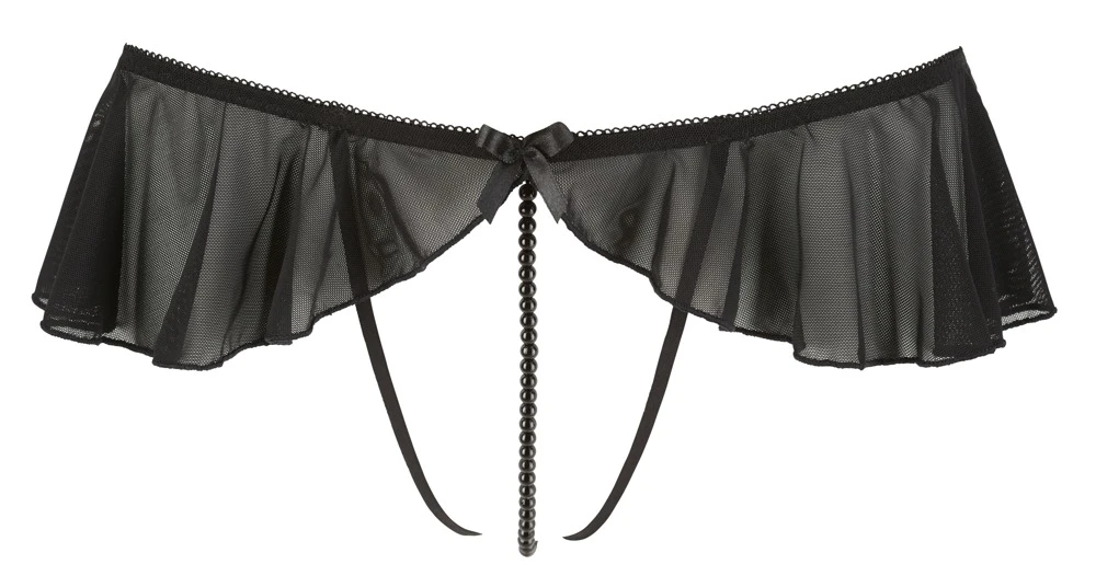 Cottelli Lingerie String Ouvert Mit Perlenkette Durch Den Schritt