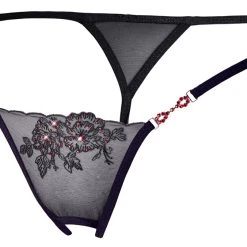 Cottelli Lingerie String Ouvert Mit Roten Steinchen