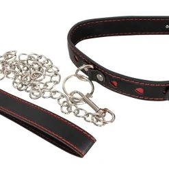 Bad Kitty Halsfessel Plus Leine In Edler Lederoptik