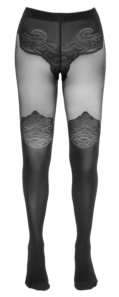 Cottelli Legwear Strumpfhose Ouvert, In Overknee-Optik – Bild 2