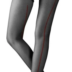 Cottelli Legwear Strapsstrumpfhose Mit Roter Ziernaht