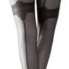 Cottelli Legwear Strumpfhose Ouvert Mit Strumpfband Und Ziernaht