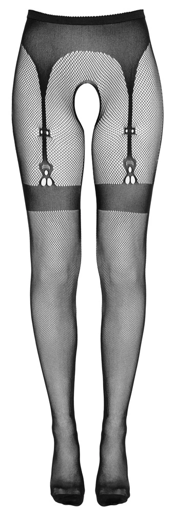 Cottelli Legwear Strumpfhose Ouvert Aus Feinem Netz, Hinten Mit Naht