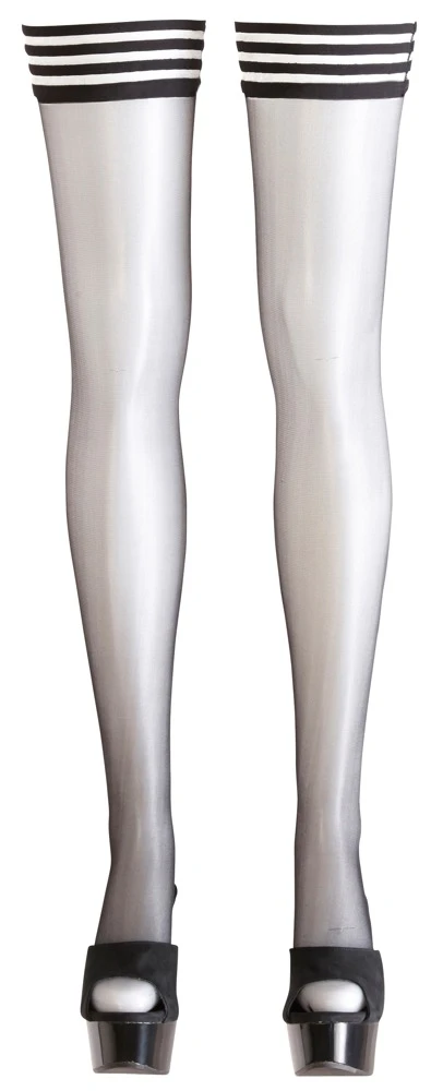 Cottelli Legwear Halterlose Stru00fcmpfe Mit Geringeltem Abschluss – Bild 2