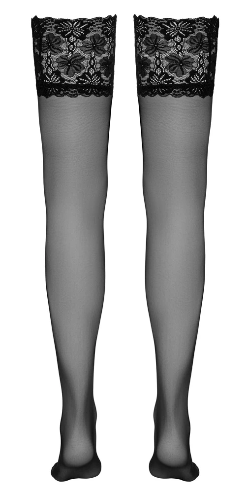 Cottelli Legwear Halterlose Strümpfe Mit Breitem Spitzenabschluss – Bild 4