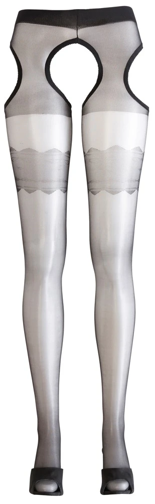 Cottelli Legwear Straps-Strumpfhose Mit Eingewebten Strumpfbu00e4ndern