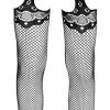 Cottelli Legwear Strapsstring Ouvert Mit Angewebten Strümpfen, In Netz- Und Spitzenoptik