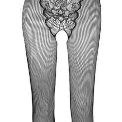 NO:XQSE Catsuit Ouvert, Aus Netz, Mit Eingewebtem Body In Spitzenoptik