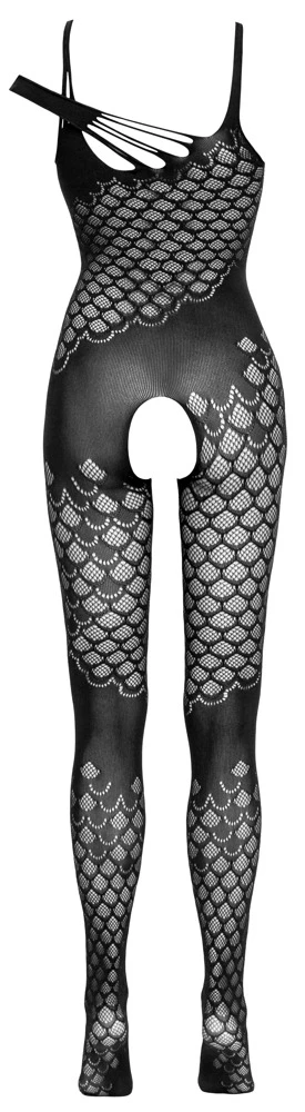 NO:XQSE Catsuit Ouvert In Feiner Elastischer Grafik-Netzstruktur, Nahtlos Gefertigt – Bild 3
