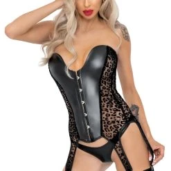 Noir Strapshemd Im Corsagen-Style Mit Schnürung