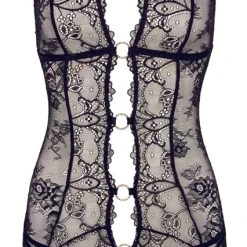 Abierta Fina Strapshemd Plus String Ouvert Aus Spitze