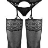 Mandy Mystery Lingerie Strapshemd Mit Angewebten Strümpfen Plus String