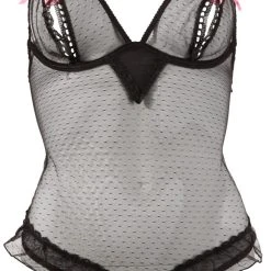Cottelli Lingerie Body, Ouvert, Mit Volantverzierung