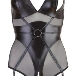 Cottelli Bondage Body Mit Armfesseln, Wetlook Und Powernet Im Edlen Mix