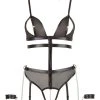 Cottelli Bondage Body Ouvert, Wetlook Und Powernet In Harness-Optik Inkl. Halsband