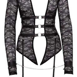 Cottelli Bondage Strapsbody Aus Spitze Mit Fuß- Und Handfesseln