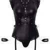Cottelli Bondage Body Mit Strapsen, Harness Und Handfesseln, Alles Abnehmbar