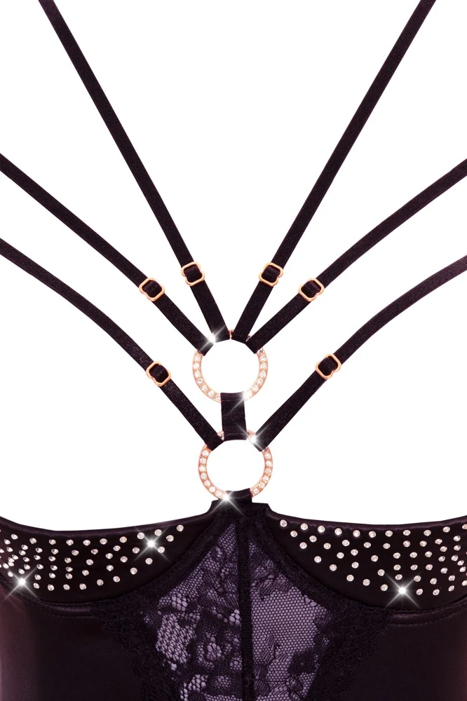 Abierta Fina Hebe-Strapsbody Mit Abnehmbarem Schrittkettchen – Bild 5