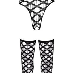 NO:XQSE Body Ouvert Plus Overknees, Weiches Grobnetz, Zehen Verstärkt