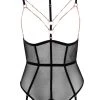 Abierta Fina Body Ouvert Mit Strapsen, Halsband Und Strassketten, Alles Abnehmbar