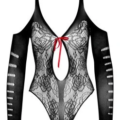 NO:XQSE Body Ouvert In Spitzenoptik, Nahtlos Gefertigt, Vorne Zum Öffnen