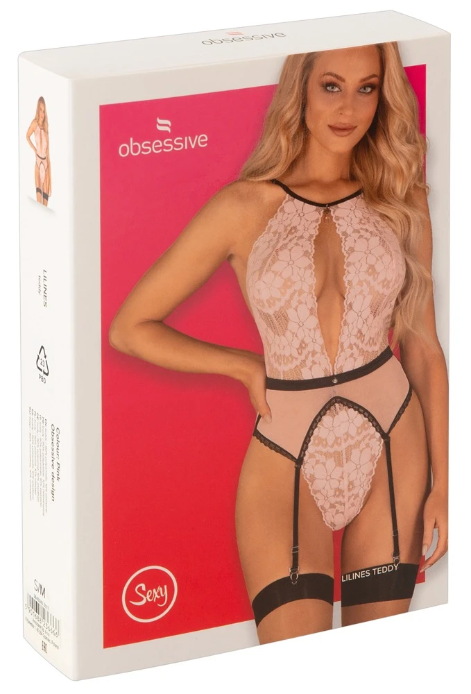 Obsessive Body Mit Strapsen “Lilines“ Aus Spitze Und Powernet, Elastisch – Bild 5