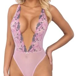 Kissable Body Aus Powernet Mit Floraler Stickerei