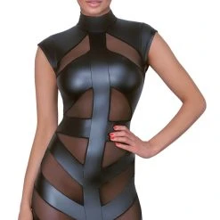 Cottelli Party Kleid Im Mattlook, Vorne Mit Powernet-Einsätzen