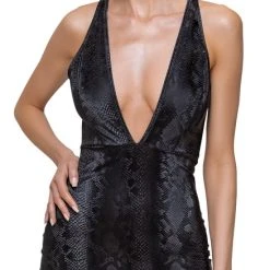 Cottelli Party Kleid In Mattglänzender Schlangenhaut-Optik