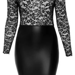 Noir Kleid Im Edlen Mix Aus Spitze Und Powerwetlook